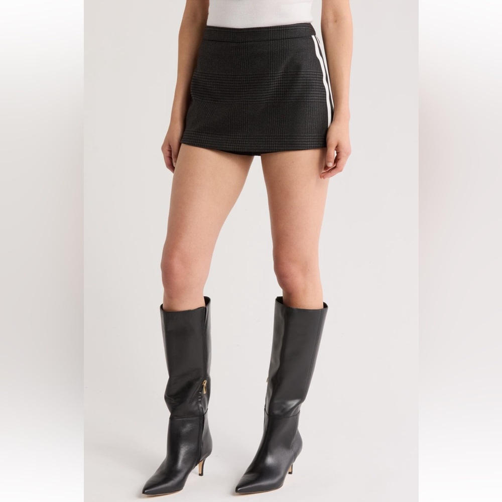 Alice + Olivia Mace Houndstooth Miniskort mini skirt shorts miniskirt‎ sz 10 NWT